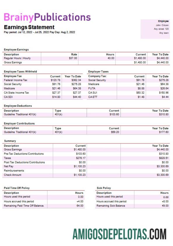 Realista Modelo de contracheque de editora digital em formatos Word e PDF